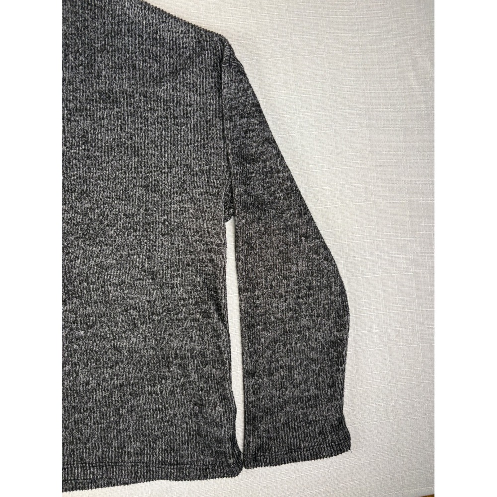 Gap Women XL Gray Marled Ribbed Mock Neck Long Sleeve Top Knit Pullover - Picture 2 of 7